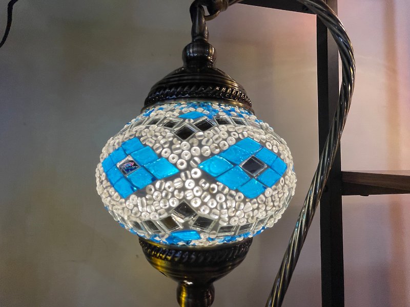Exclusively sold and preferred as gifts - Turkish mosaic gooseneck lamp - Ottoman Empire style - Lighting - Glass 