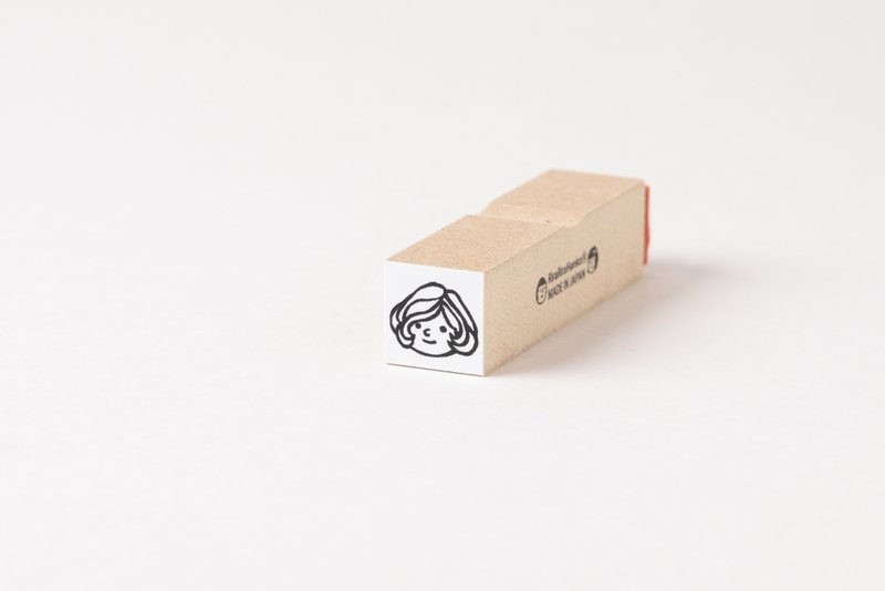 [15mm square] Maron-chan*face only*rubber stamp*R074 - Stamps & Stamp Pads - Wood 