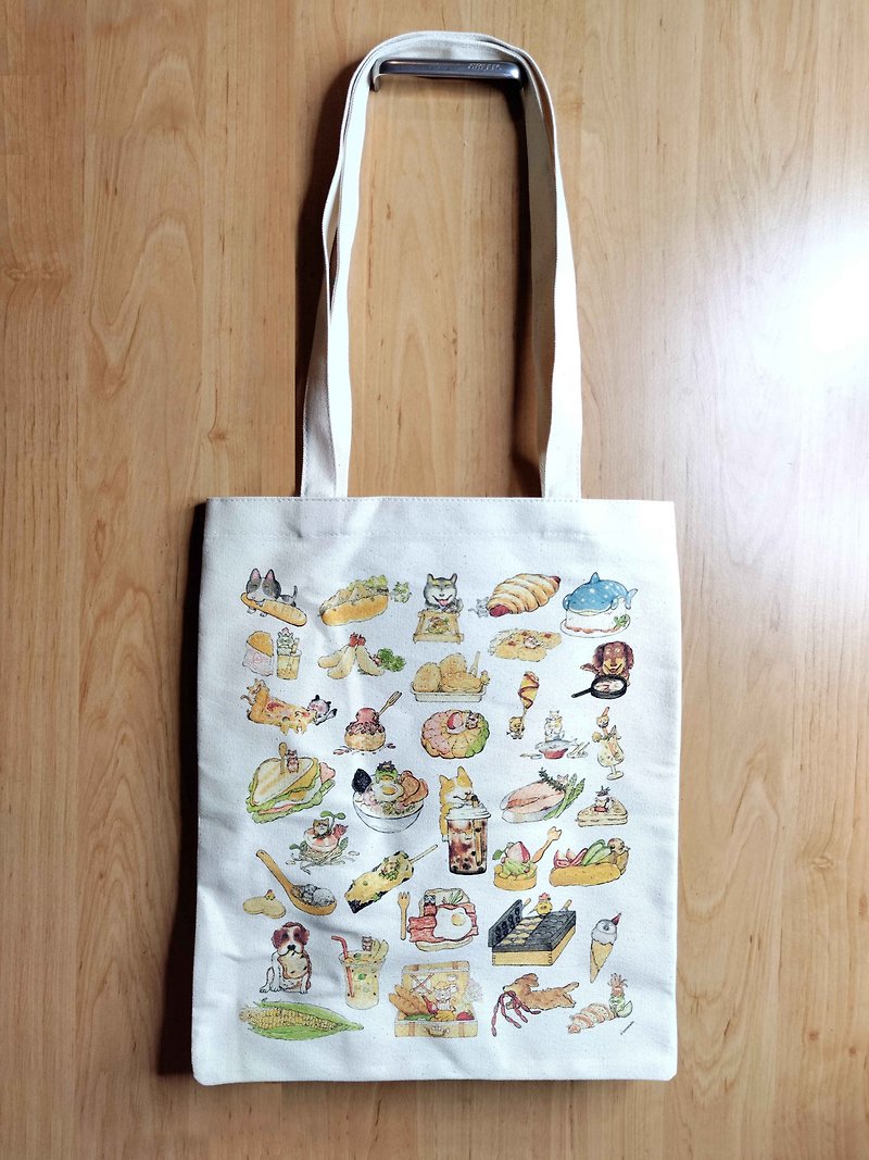 Canvas bag/green bag/handbag/shoulder bag food party - Messenger Bags & Sling Bags - Other Materials Multicolor
