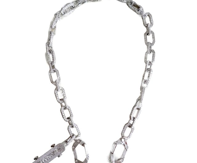 新品 フランスの高級ブランド LANVIN シルバー ラインストーン 水陸