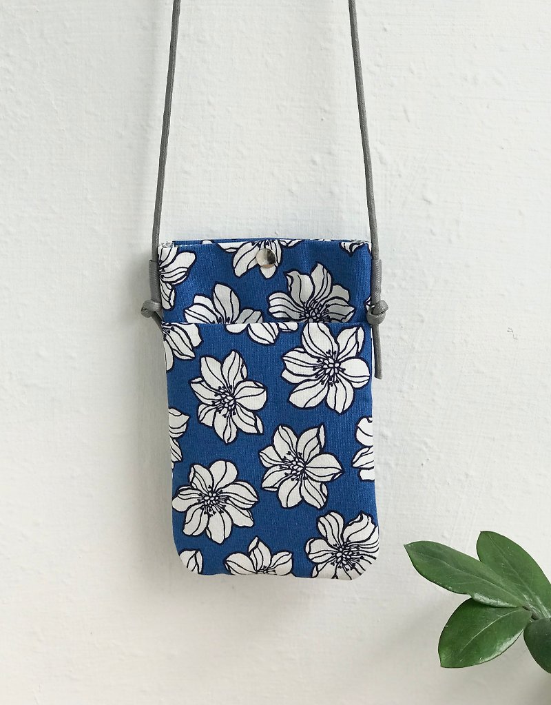 Flower pattern Hawaiian style Taiwan printed cotton lightweight mobile phone bag can be used as a carry-on bag storage bag