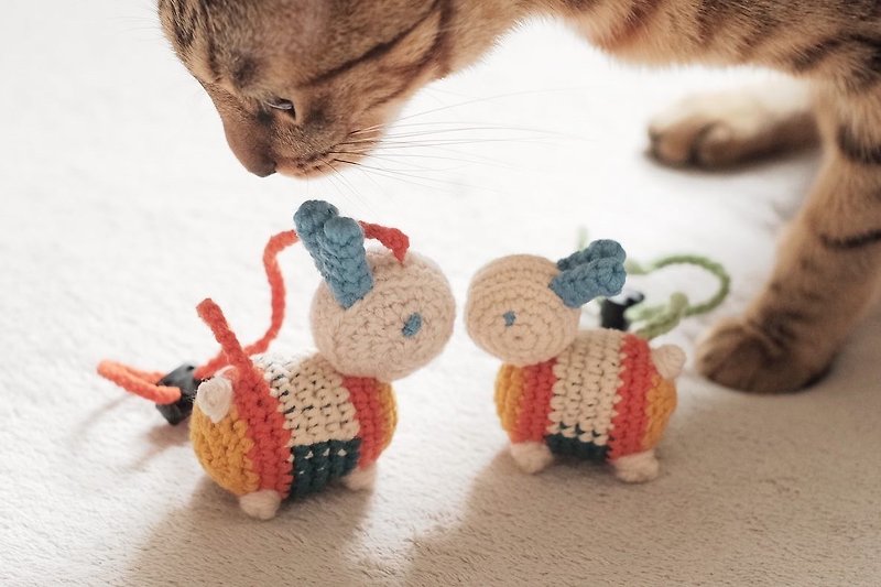 手編みウサギ | ペットの飼い主と親子の飾り - 編み物 | かぎ針編み - 首輪・リード - コットン・麻 