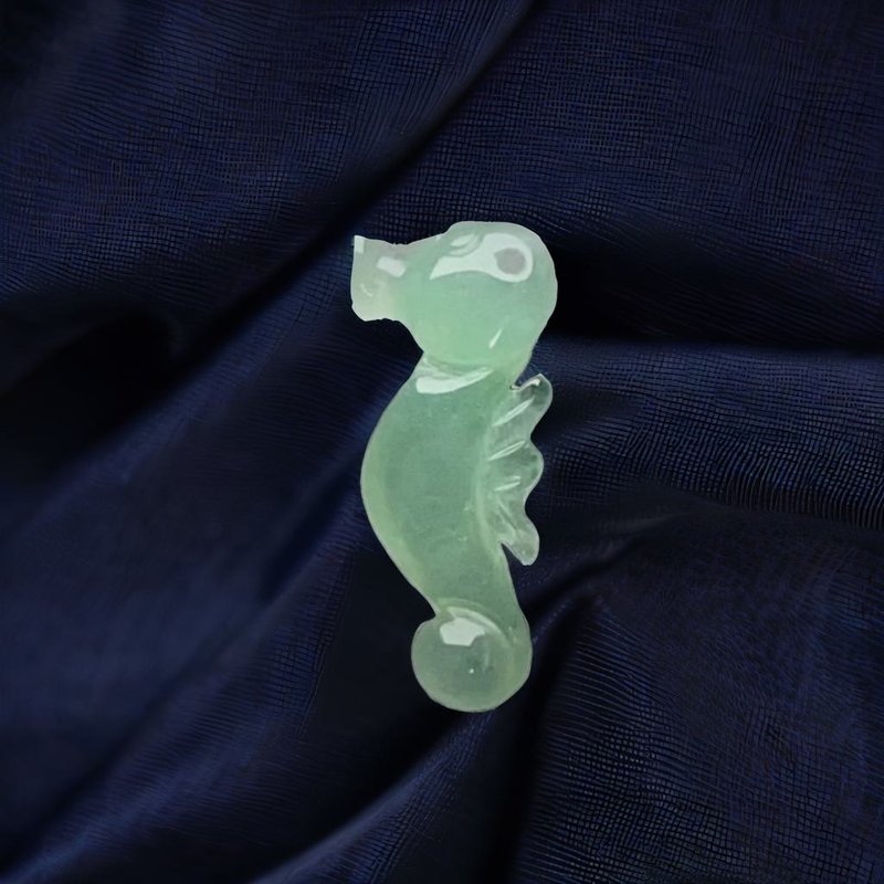 冰綠翡翠海馬吊飾 | 天然緬甸玉翡翠A貨|送禮 - 金工/飾品 - 玉石 綠色