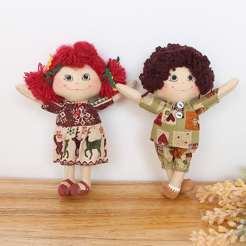 Handmade doll doll ornaments ornaments (B models) - a pair - Stuffed Dolls & Figurines - Cotton & Hemp 