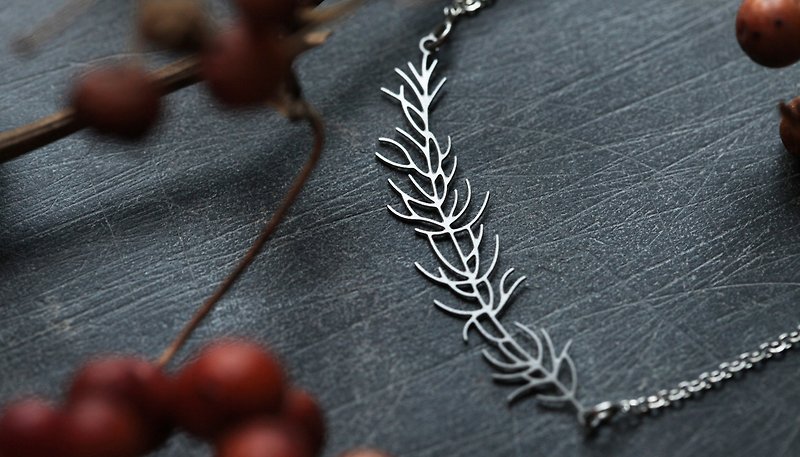 Larch Pendant Larch Necklace - Necklaces - Other Metals Silver