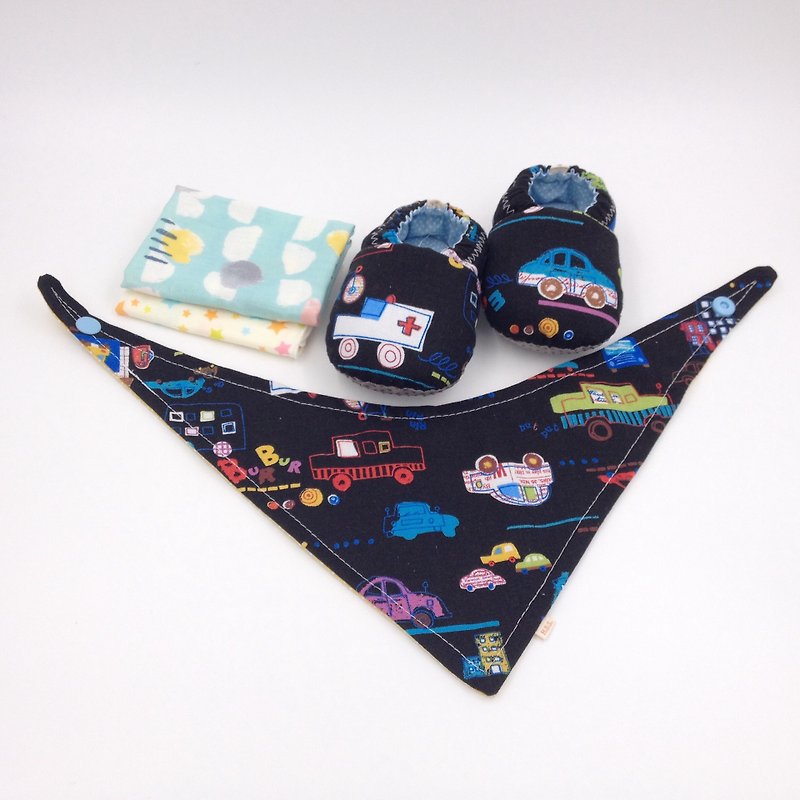 Car running - Miyue baby gift box (toddler shoes / baby shoes / baby shoes + 2 handkerchief + scarf) - Baby Gift Sets - Cotton & Hemp Black