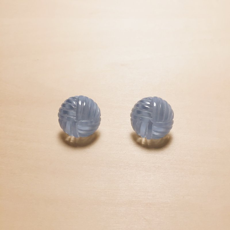 Vintage blue rattan jelly earrings - Earrings & Clip-ons - Resin Blue