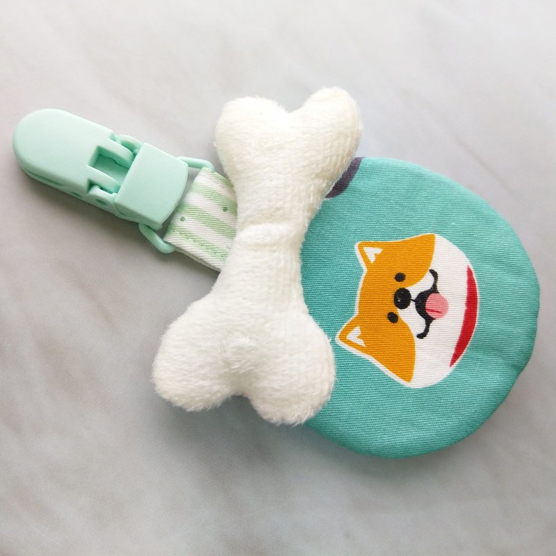 都是狗狗-4款可選。毛毛狗骨頭圓形平安符袋(可繡名字) - 平安符袋 - 棉．麻 綠色