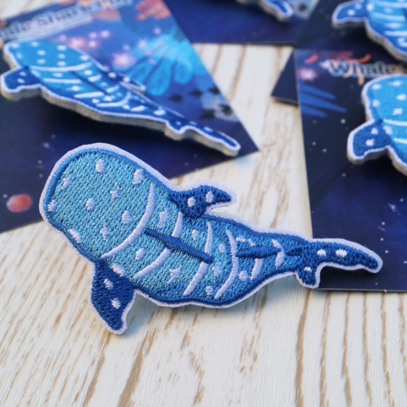 Whale shark embroidered pin - Badges & Pins - Cotton & Hemp 