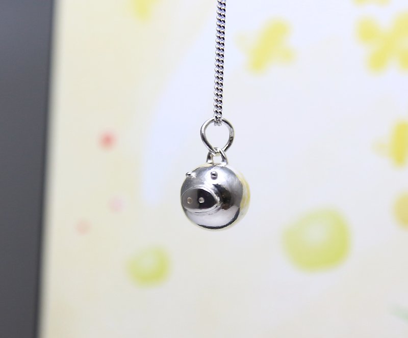 Sterling Silver Necklace / Silver Piggy - Necklaces - Sterling Silver Silver