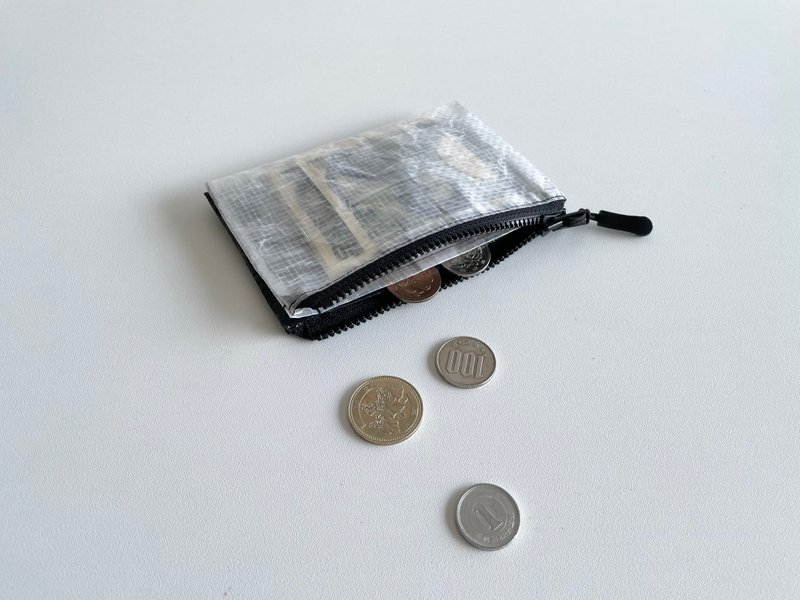 超軽量・撥水素材 mini wallet / 2 TONE TYPE / clear × black - 皮夾/長短夾/錢包 - 其他人造纖維 透明
