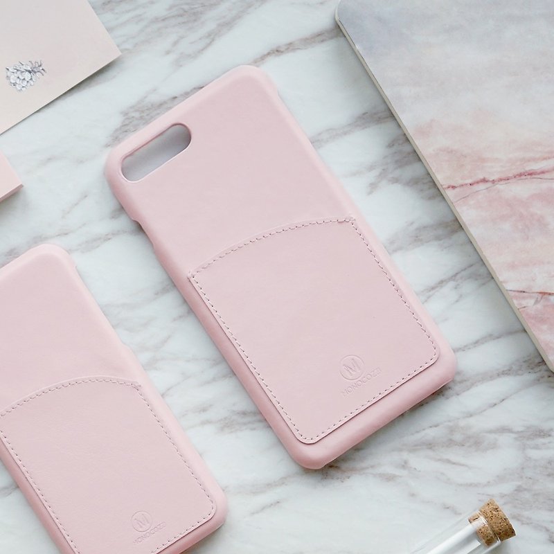 Exquisite | Genuine Leather Case with Pocket for iPhone 7/8 Plus - Phone Cases - Paper Pink