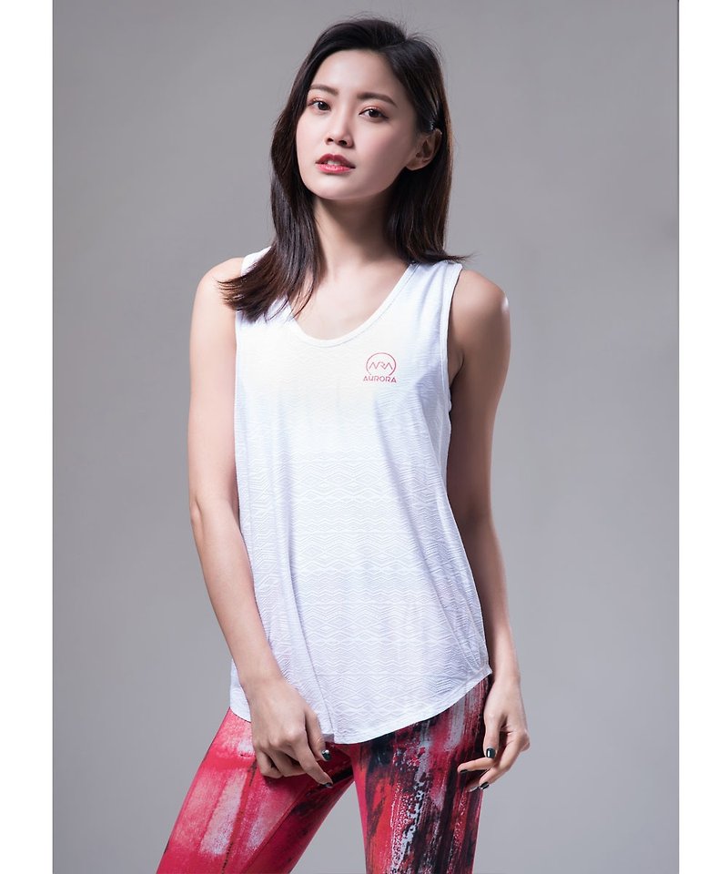 Aurora Soft Color Vest/White (Red Logo)/Sports/Fitness - ชุดกีฬาผู้หญิง - ไฟเบอร์อื่นๆ 