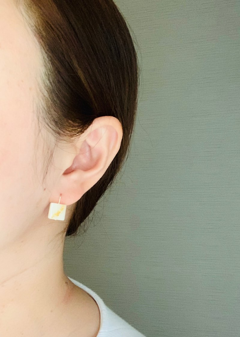 14kgf Shell gold - Earrings & Clip-ons - Shell White