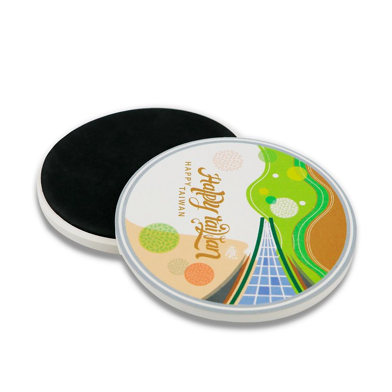 Happy Taiwan Round Coaster - Coasters - Porcelain Multicolor