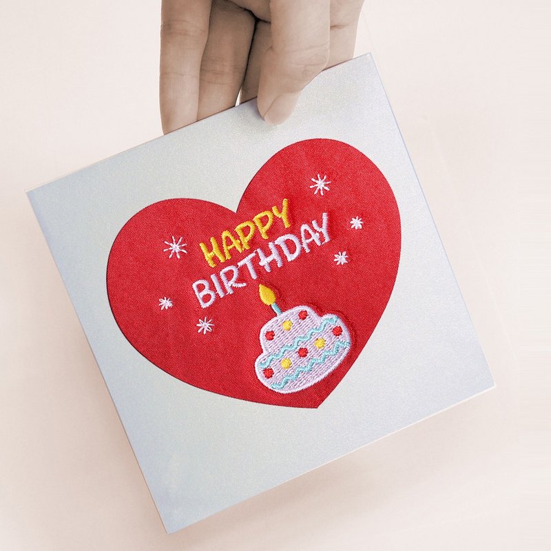 【刺繡卡片】生日系列 (共七款) - 卡片/明信片 - 繡線 