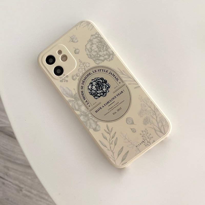 【FITZORY】Brand month French retro series - Rosé | iPhone case - Phone Cases - Plastic Khaki