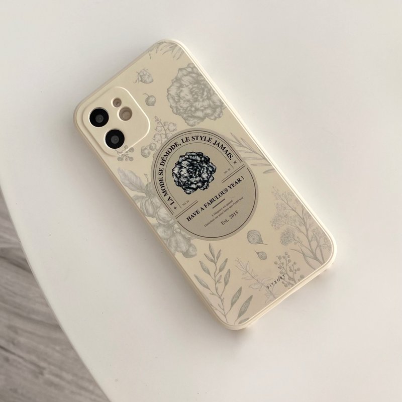 【FITZORY】Brand month French retro series - Rosé | iPhone case - เคส/ซองมือถือ - พลาสติก สีกากี