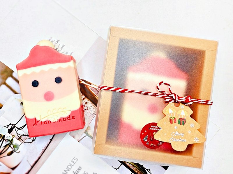 【24h出貨】聖誕老人∣橄欖杏核可可皂 聖誕禮物 交換禮物 禮盒 - 番梘/手工皂/肥皂 - 其他材質 