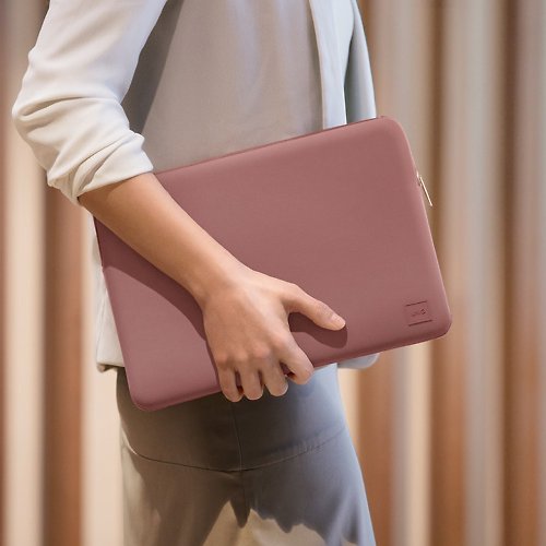 UNIQ MacBook 14 吋 Cyprus 輕薄毛絨內膽包 藕粉色