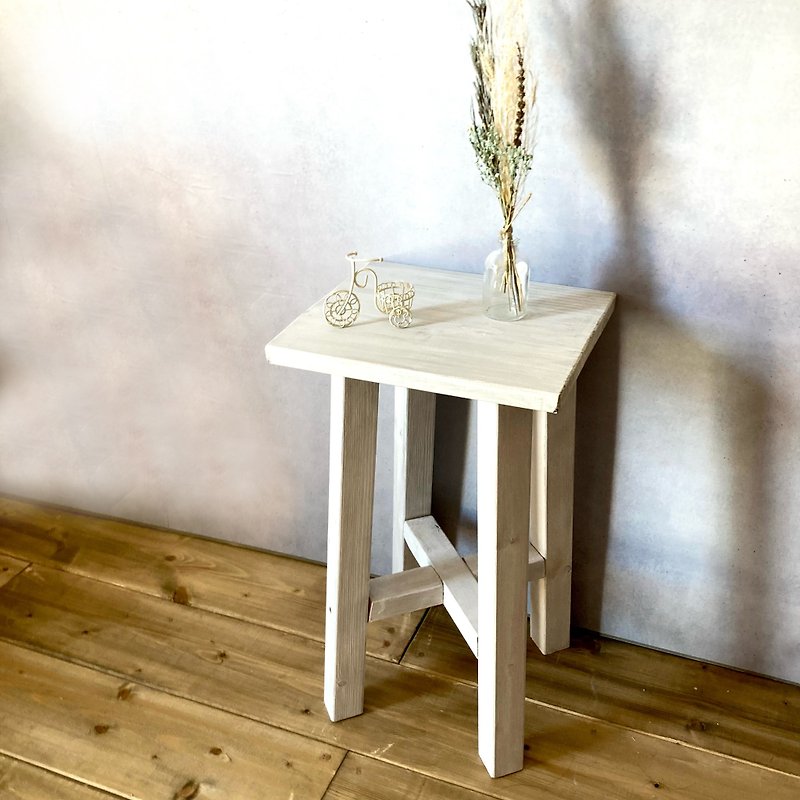 Stool side table square antique style chair chair 47cm white