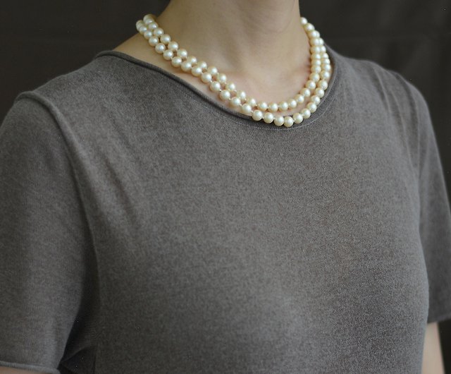 MONET Elegant Double-strand Pearl Necklace Necklace Short Chain. Western  antique jewelry - Shop Vintage Jewelry old-time-corner Chokers - Pinkoi