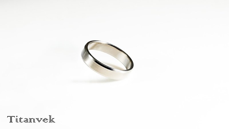 Titanvek鈦合金戒指 髮絲紋拋光雙色3mm - 戒指 - 其他金屬 多色