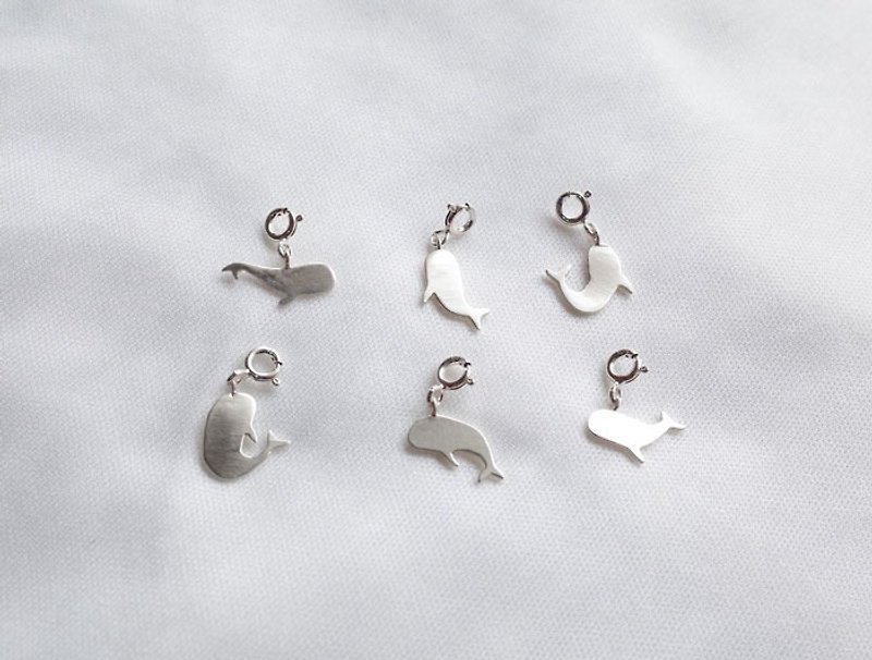 ni.kou sterling silver whale pendant - Necklaces - Other Metals 