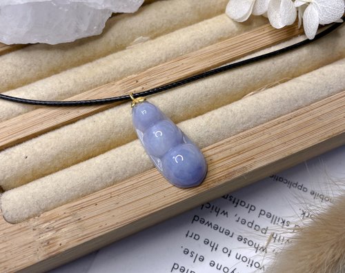 Pine St. Jewelry 松樹街輕奢珠寶 18K純金 天然緬甸紫蘿蘭 翡翠 福豆吊墜