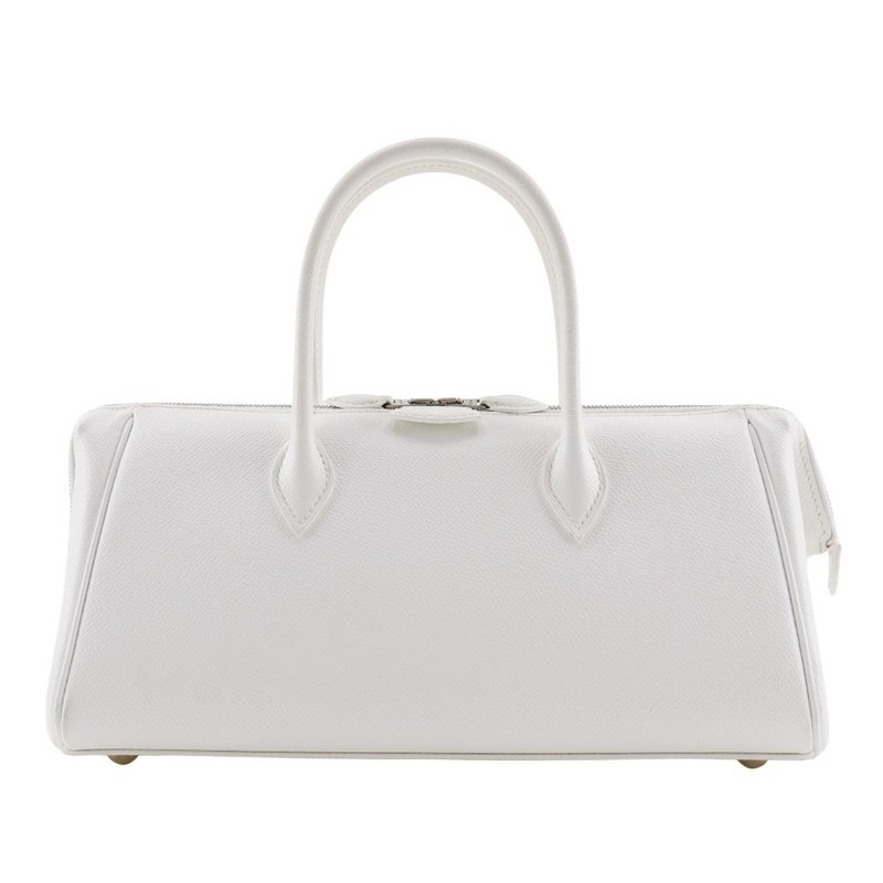 【日本直送】エルメス HERMES パリボンベイPM ハンドバッグ ヴォーエプソン 白  レディース【中古】 - 手提包/手提袋 - 真皮 白色