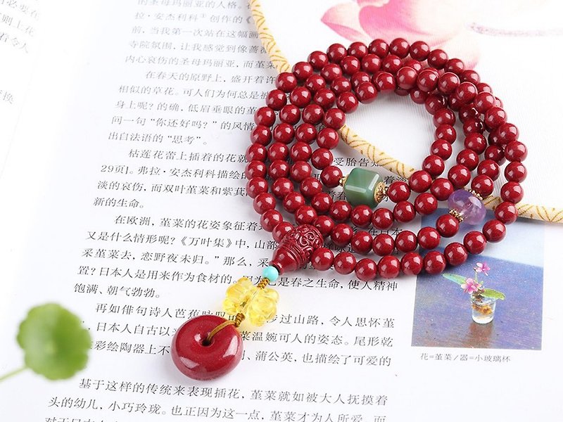 Natural raw ore cinnabar purple gold sand bracelet more than 95% cinnabar content to promote blood circulation and beautify Tai Sui to keep you safe