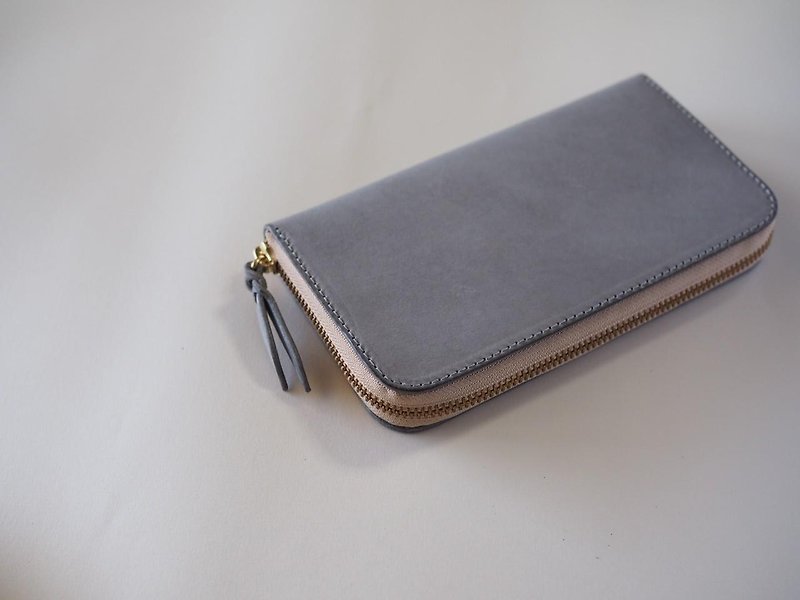 あまる財布 / グレー - 銀包 - 真皮 灰色