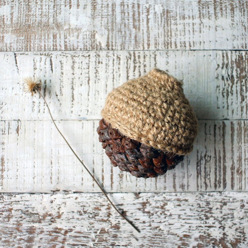 Comes with hand-made packaging / round pine cone flower weaving device / dried flowers / acorns / natural materials - Plants - Plants & Flowers Brown