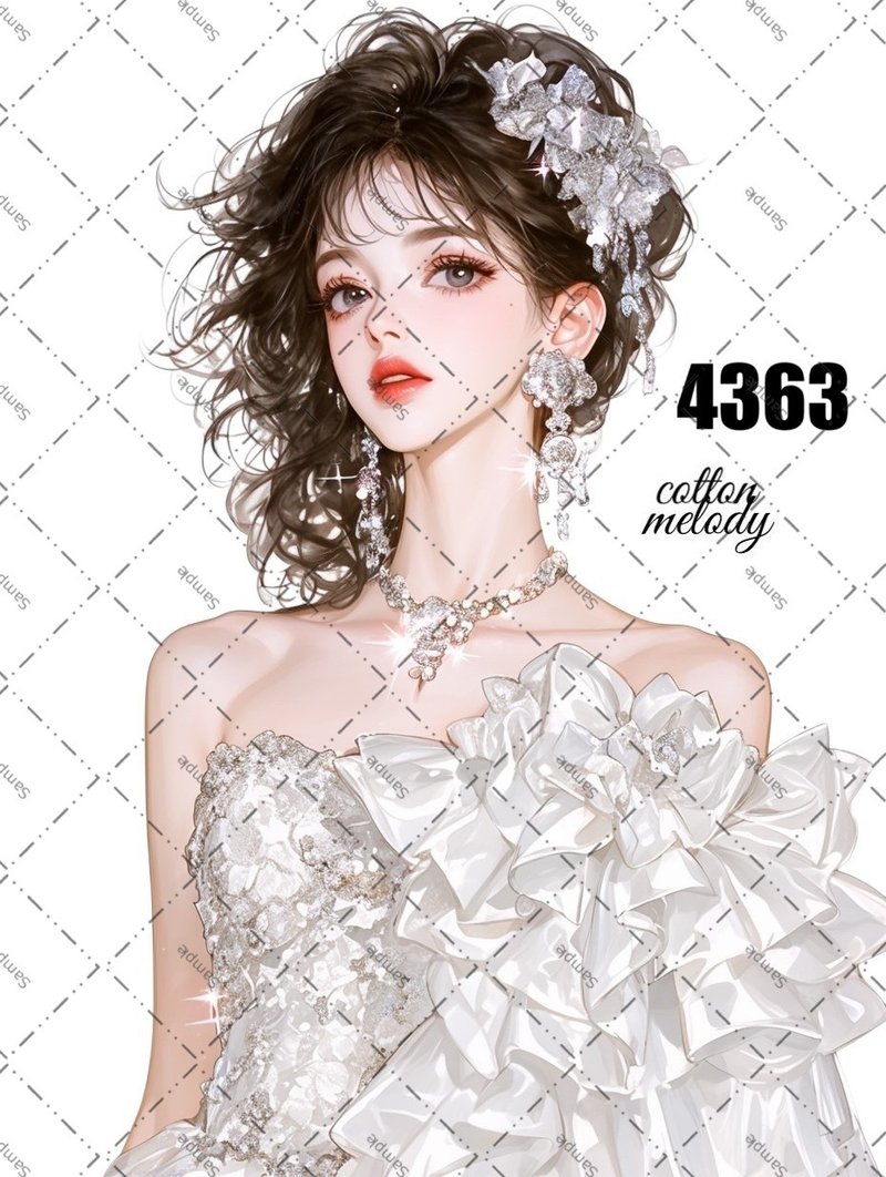 original sticker no.4363 人物ステッカー オリジナルステッカー オリジナル人物ステッカー 装飾ステッカー cotton melody - 貼紙 - 紙 