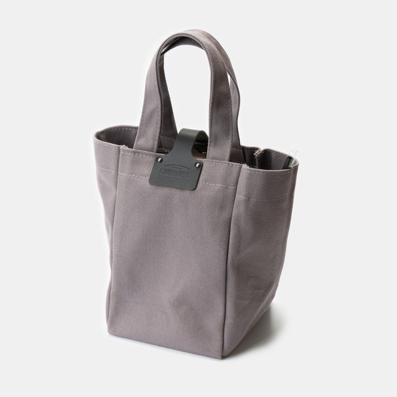 GOURTURE - Canvas drink bag/shopping bag/universal tote bag [hidden red and gray] - ถุงใส่กระติกนำ้ - ผ้าฝ้าย/ผ้าลินิน สีเทา