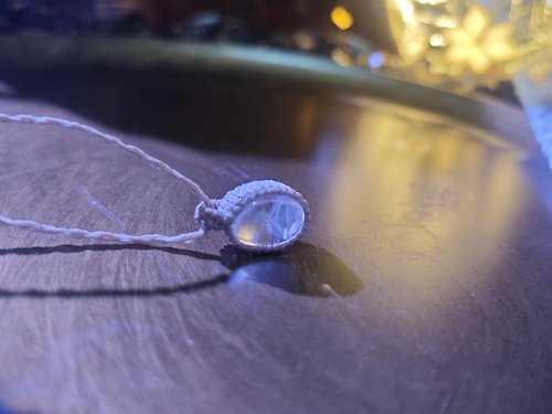 zen crystal jewelry 礦石水晶 手工製藍針水晶編織頸繩|南美蠟繩|外國進口|獨一無二