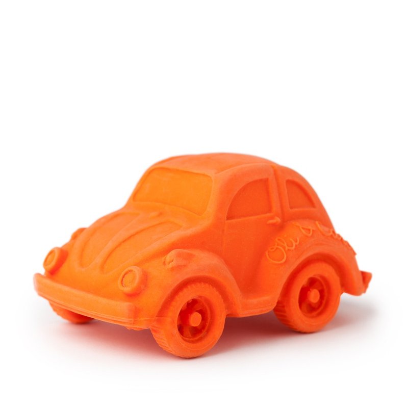 西班牙 Oli & Carol-摩登大金龜車-橘色-天然無毒橡膠玩具 - 嬰幼兒玩具/毛公仔 - 橡膠 橘色