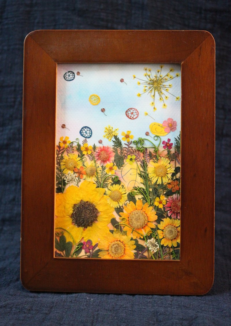 Exclusive Order-Pressed Flower Frame Painting/Holiday Memorial Order/Wedding Order - กรอบรูป - พืช/ดอกไม้ หลากหลายสี