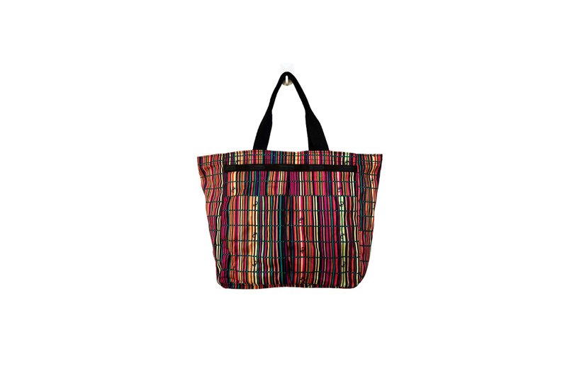 Diane Von Furtenberg x LeSportSac Medium Size colorful Striped top handle bag - Handbags & Totes - Nylon Multicolor