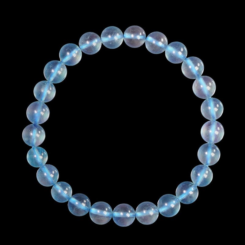 【正佳珠寶】海藍寶 頂級冰質透藍 7.8-8.3mm 海藍寶手珠 - 手鍊/手環 - 半寶石 多色