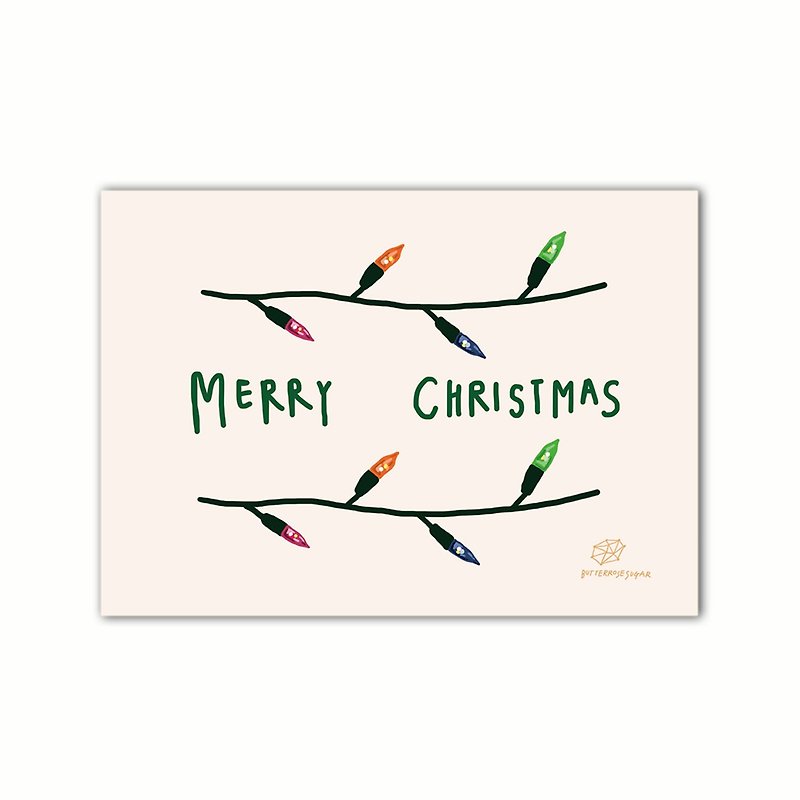 Christmas postcard // Christmas lights // - การ์ด/โปสการ์ด - กระดาษ ขาว