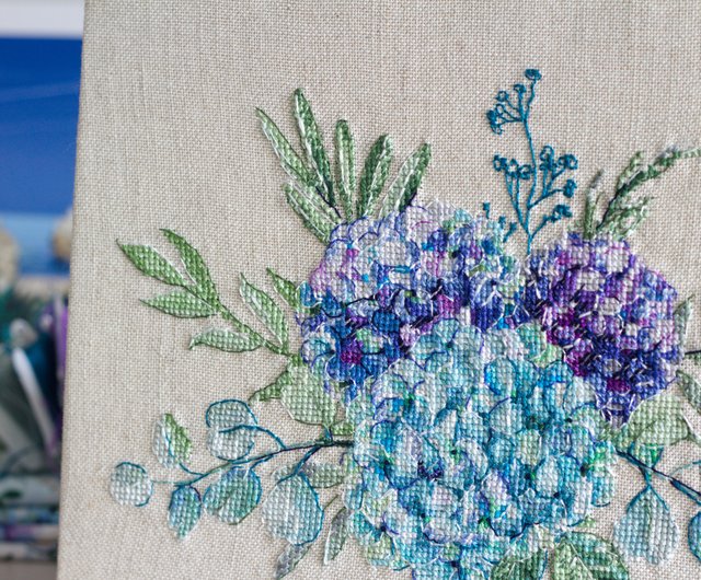 デジタル】あじさいの花束 - PDFクロスステッチパターン