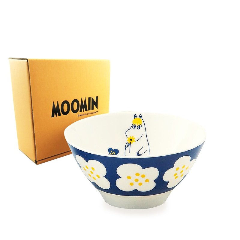 【日本山加yamaka】日本製moomin嚕嚕米彩繪陶瓷碗禮盒1入 (MM034 - 碗 - 瓷 白色