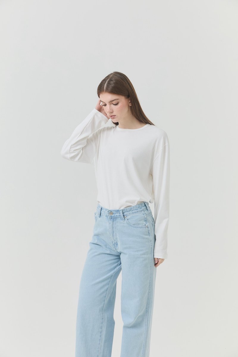 Long Sleeves tee - 女 T 恤 - 聚酯纖維 白色