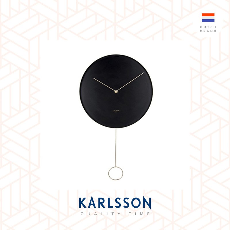 Karlsson wall clock L61cm Pendulum black, Design by Anne Rieck - Clocks - Other Metals Black