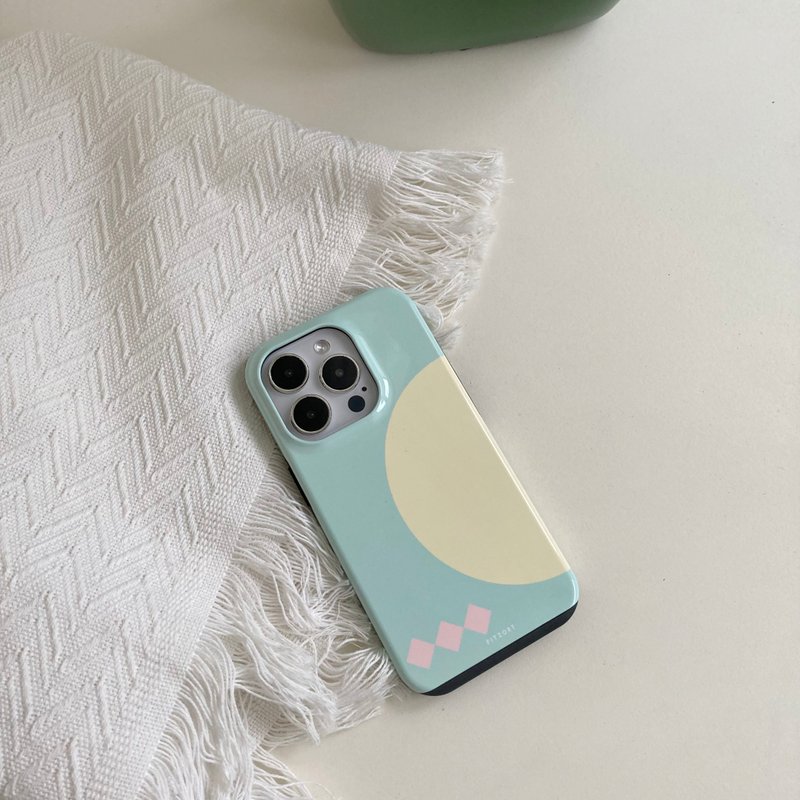 【FITZORY】幾何系列 - Mint Moonlight | iPhone殼 - 手機殼/手機套 - 塑膠 綠色