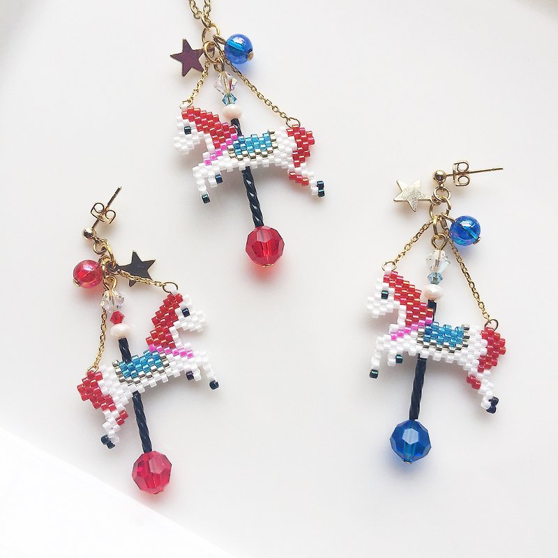 Red Merry-Go-Round earring