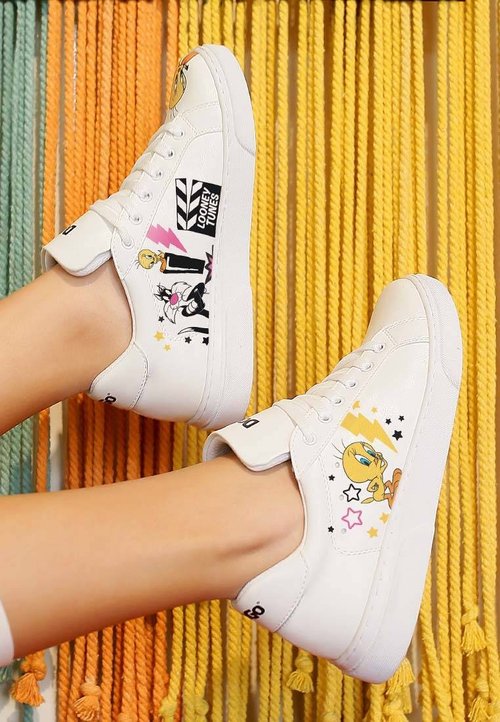 Style Your Way (DOGO HK) 【獨家/女朋友禮物】 Tweety翠兒崔弟 樂一通卡通 休閒鞋 小白鞋