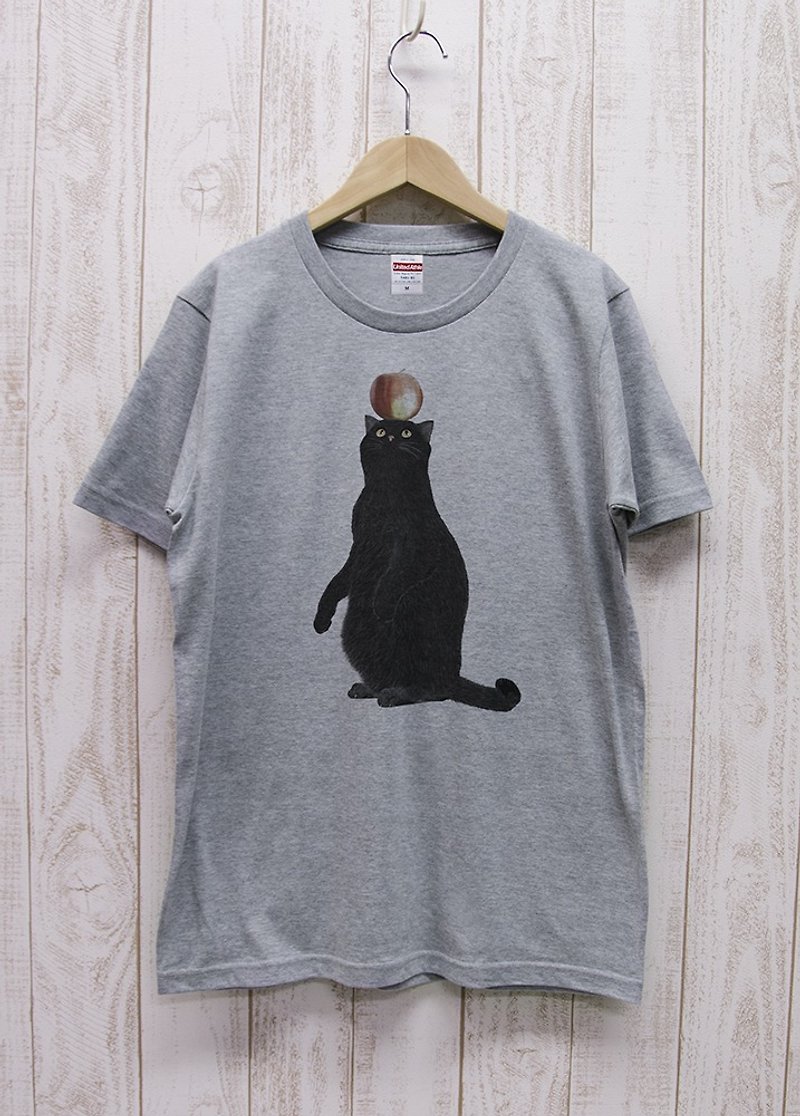 Black Cat Tee Apple Heather Gray / R003-T-GR - Unisex Hoodies & T-Shirts - Cotton & Hemp Gray
