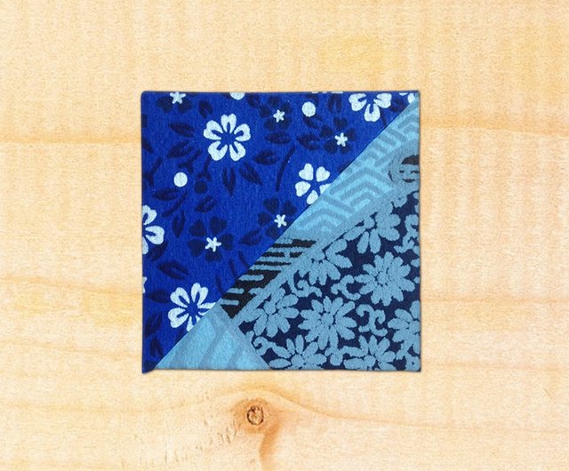 日本藍染花角書籤 書簽 Bookmark 044 花色多異隨機出貨 設計館肚肚書房事所 書籤 Pinkoi